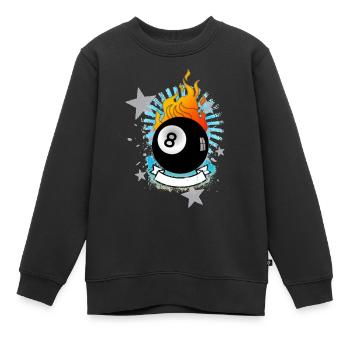 Brûler 8-Ball (conception de billard) 01 - Sweat Premium enfant bio - noir - Devant - AI Model Kid Female (0cm)