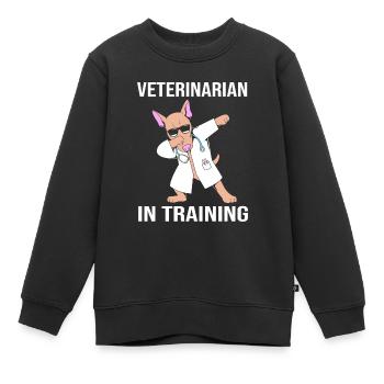 Vétérinaire Médecine vétérinaire Vétérinaire Vétérinaire - Sweat Premium enfant bio - noir - Devant - AI Model Kid Female (0cm)