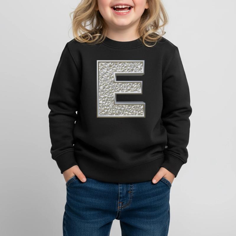 E, letter, letter E, initial, initial E, monogram, Kids Premium Organic Sweatshirt