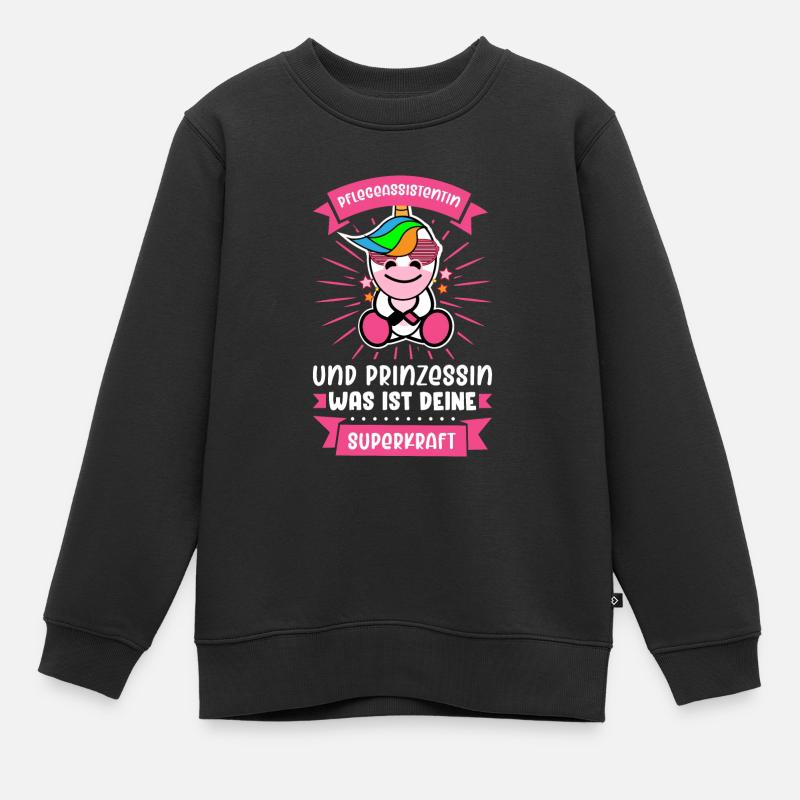 Pflegeassistentin Pflegerin Pflegekraft Geschenk - Kinder Premium Organic Sweatshirt - Schwarz