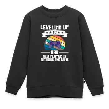 Papa werdender Papa Vater Geschenk - Kinder Premium Organic Sweatshirt - Schwarz - Vorne - AI Model Kid Female (0cm)