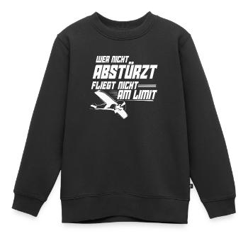 Pilot Modellflug Flugzeug Geschenk - Kinder Premium Organic Sweatshirt - Schwarz - Vorne - AI Model Kid Female (0cm)