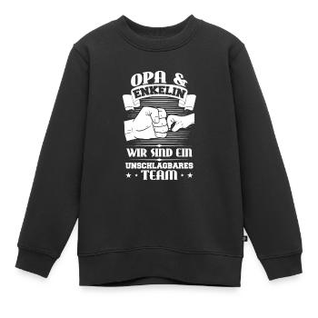 Opa Enkelin Enkelkind Geschenk - Kinder Premium Organic Sweatshirt - Schwarz - Vorne - AI Model Kid Female (0cm)