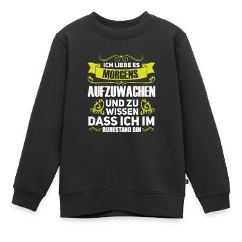 Rente Pension Ruhestand Geschenk - Kinder Premium Organic Sweatshirt - Schwarz - Vorne - AI Model Kid Female (0cm)