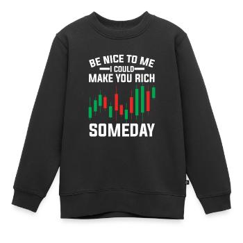 Trading Trader Geld Investor Aktien Markt - Kinder Premium Organic Sweatshirt - Schwarz - Vorne - AI Model Kid Female (0cm)