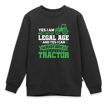 Tracteur Boy Tracteur tracteur tracteur - Sweat Premium enfant bio - noir - Devant - AI Model Kid Female (0cm)