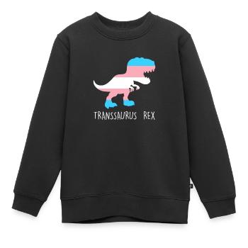 Transgender Dinosaurier Transgender Trans Geschenk - Kinder Premium Organic Sweatshirt - Schwarz - Vorne - AI Model Kid Female (0cm)