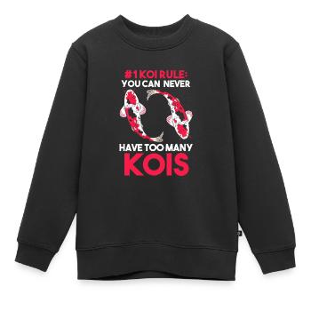 Kois Koi Koi poisson cadeau - Sweat Premium enfant bio - noir - Devant - AI Model Kid Female (0cm)