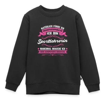 Sportlehrerin Schule Sportunterricht Geschenk - Kinder Premium Organic Sweatshirt - Schwarz - Vorne - AI Model Kid Female (0cm)