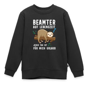 Beamter Beamte Faultier Geschenk - Kinder Premium Organic Sweatshirt - Schwarz - Vorne - AI Model Kid Female (0cm)
