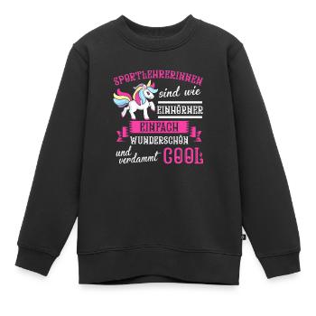 Sportlehrerin Sportlehrerinnen Geschenk - Kinder Premium Organic Sweatshirt - Schwarz - Vorne - AI Model Kid Female (0cm)