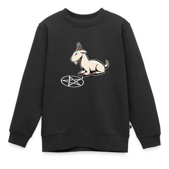 Caprin Pentagramme Goth Goat Goth Cadeau - Sweat Premium enfant bio - noir - Devant - AI Model Kid Female (0cm)