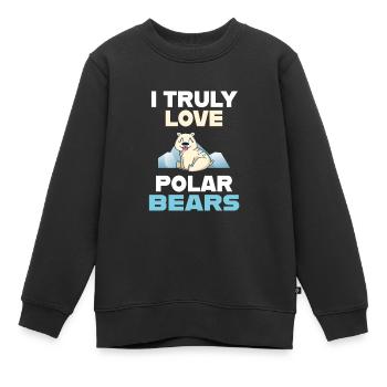 Eisbär Nordpol Polarbär Wirkliche Liebe Eisbären - Kinder Premium Organic Sweatshirt - Schwarz - Vorne - AI Model Kid Female (0cm)