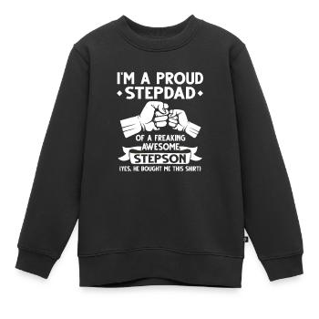 Cadeau beau-père et beau-fils beau-père - Sweat Premium enfant bio - noir - Devant - AI Model Kid Female (0cm)