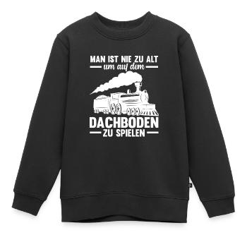 Modelleisenbahn Modelleisenbahn Modellbau Geschenk - Kinder Premium Organic Sweatshirt - Schwarz - Vorne - AI Model Kid Female (0cm)