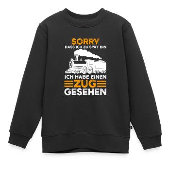 Modelleisenbahn Lokomotive Lokomotive Geschenk - Kinder Premium Organic Sweatshirt - Schwarz - Vorne - AI Model Kid Female (0cm)