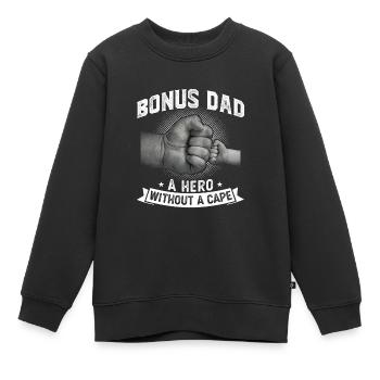 Stiefvater Bonus Papa Bonus Vater Geschenk - Kinder Premium Organic Sweatshirt - Schwarz - Vorne - AI Model Kid Female (0cm)