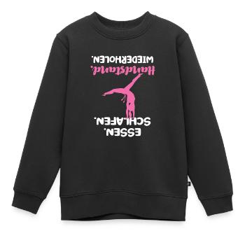 Handstand Handstände Turnerin Geschenk - Kinder Premium Organic Sweatshirt - Schwarz - Vorne - AI Model Kid Female (0cm)