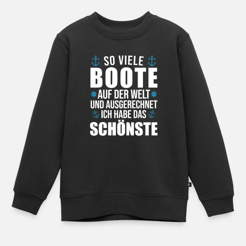 Motorboot Bootsfahrten Bootsfahrer Geschenk - Kinder Premium Organic Sweatshirt - Schwarz