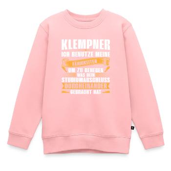 Klempner Installateur Sanitär Geschenk - Kinder Premium Organic Sweatshirt - Rosa - Vorne - AI Model Kid Female (0cm)