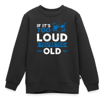 Schlagzeug Schlagzeuger spielen Schlagzeug - Kinder Premium Organic Sweatshirt - Schwarz - Vorne - AI Model Kid Female (0cm)