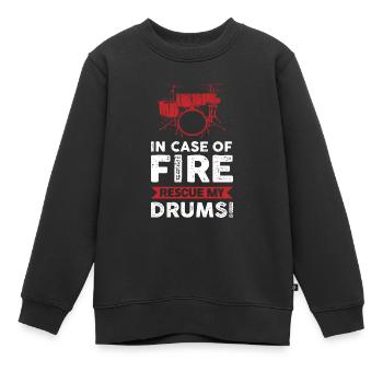 Schlagzeug Schlagzeuger spielen Schlagzeug - Kinder Premium Organic Sweatshirt - Schwarz - Vorne - AI Model Kid Female (0cm)