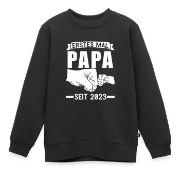 Papa 2023 Werdender Papa Geschenk - Kinder Premium Organic Sweatshirt - Schwarz - Vorne - AI Model Kid Female (0cm)