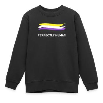 Cadeau de drapeau non binaire Csd non binaire - Sweat Premium enfant bio - noir - Devant - AI Model Kid Female (0cm)