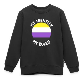 Cadeau LGBTQ non binaire non binaire drapeau non binaire - Sweat Premium enfant bio - noir - Devant - AI Model Kid Female (0cm)