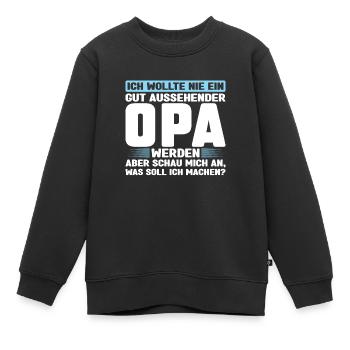 Opa Familie Großeltern Geschenk - Kinder Premium Organic Sweatshirt - Schwarz - Vorne - AI Model Kid Female (0cm)