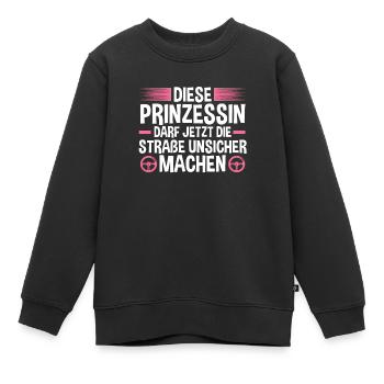 Führerschein Fahrschule Fahrschüler Geschenk - Kinder Premium Organic Sweatshirt - Schwarz - Vorne - AI Model Kid Female (0cm)