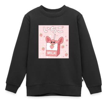 Japanisches japanisches Erdbeer - Kinder Premium Organic Sweatshirt - Schwarz - Vorne - AI Model Kid Female (0cm)