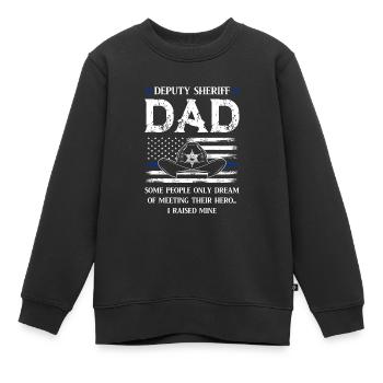 policier policier shérif père cadeau - Sweat Premium enfant bio - noir - Devant - AI Model Kid Female (0cm)