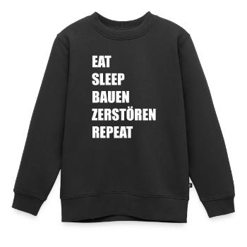 Klemmbaustein Bauen Steine Geschenk - Kinder Premium Organic Sweatshirt - Schwarz - Vorne - AI Model Kid Female (0cm)