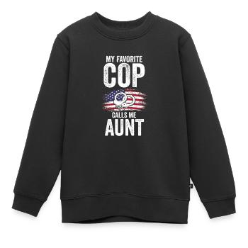 Cop Tante Cop Tante Familie Geschenk - Kinder Premium Organic Sweatshirt - Schwarz - Vorne - AI Model Kid Female (0cm)
