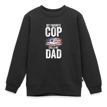 Cop Dad Cop Dad Familie Geschenk - Kinder Premium Organic Sweatshirt - Schwarz - Vorne - AI Model Kid Female (0cm)