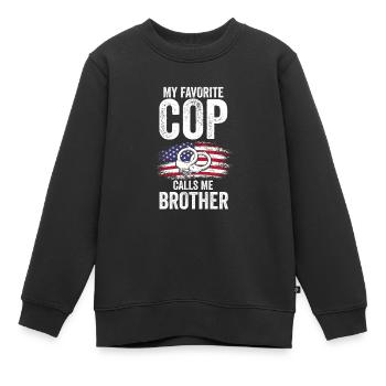 Cop Bruder Cop Bruder Familie Geschenk - Kinder Premium Organic Sweatshirt - Schwarz - Vorne - AI Model Kid Female (0cm)