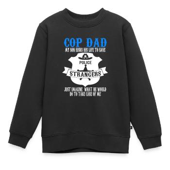 Cop Dad Son Cop Dad Family Geschenk - Kinder Premium Organic Sweatshirt - Schwarz - Vorne - AI Model Kid Female (0cm)