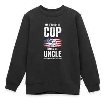 Cop Uncle Nephew Cop Uncle Family Geschenk - Kinder Premium Organic Sweatshirt - Schwarz - Vorne - AI Model Kid Female (0cm)