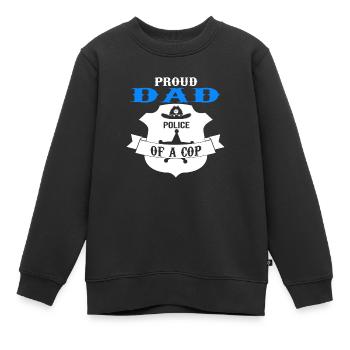 Cop Dad Child Cop Dad Family Geschenk - Kinder Premium Organic Sweatshirt - Schwarz - Vorne - AI Model Kid Female (0cm)