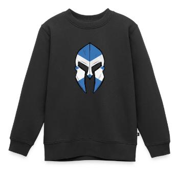 Scotland flag in Spartan warrior Helmet - Kinder Premium Organic Sweatshirt - Schwarz - Vorne - AI Model Kid Female (0cm)