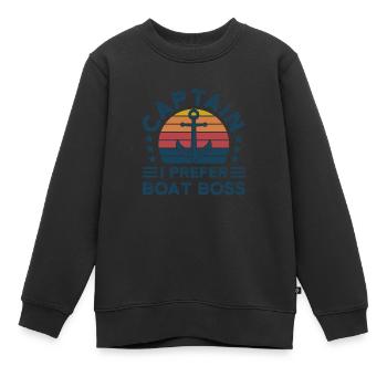 Kapitän Kapitäne Bootfahren Geschenk - Kinder Premium Organic Sweatshirt - Schwarz - Vorne - AI Model Kid Female (0cm)