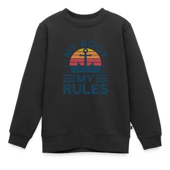 Kapitän Kapitäne Bootfahren Geschenk - Kinder Premium Organic Sweatshirt - Schwarz - Vorne - AI Model Kid Female (0cm)