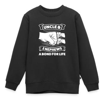 Oncle & 2 Neveux Oncle 2 Neveux Cadeau - Sweat Premium enfant bio - noir - Devant - AI Model Kid Female (0cm)