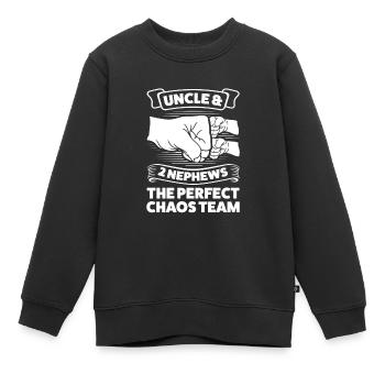Oncle & 2 Neveux Oncle 2 Neveux Cadeau - Sweat Premium enfant bio - noir - Devant - AI Model Kid Female (0cm)
