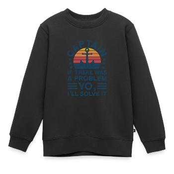 Kapitän Kapitäne Bootfahren Geschenk - Kinder Premium Organic Sweatshirt - Schwarz - Vorne - AI Model Kid Female (0cm)