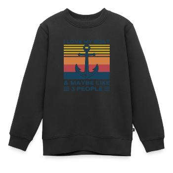 Kapitän Kapitäne Bootfahren Geschenk - Kinder Premium Organic Sweatshirt - Schwarz - Vorne - AI Model Kid Female (0cm)