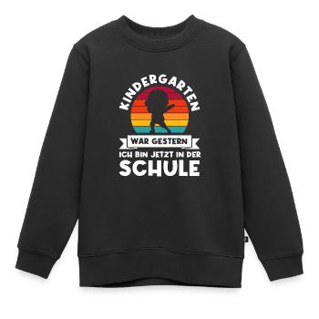 Schulkind Dabbing Schulbeginn Geschenk - Kinder Premium Organic Sweatshirt - Schwarz - Vorne - AI Model Kid Female (0cm)