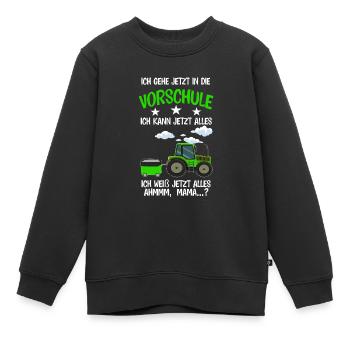 Vorschule Traktor Vorschüler Geschenk - Kinder Premium Organic Sweatshirt - Schwarz - Vorne - AI Model Kid Female (0cm)
