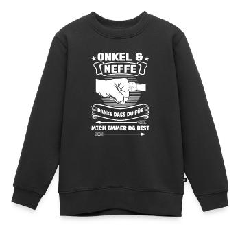 Onkel Neffe Neffen Geschenk - Kinder Premium Organic Sweatshirt - Schwarz - Vorne - AI Model Kid Female (0cm)